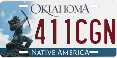 OK license plate 411CGN