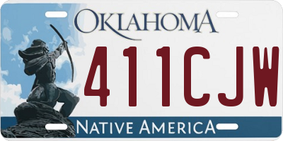 OK license plate 411CJW