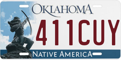 OK license plate 411CUY