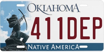 OK license plate 411DEP