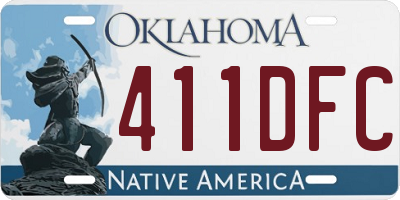 OK license plate 411DFC