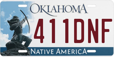 OK license plate 411DNF