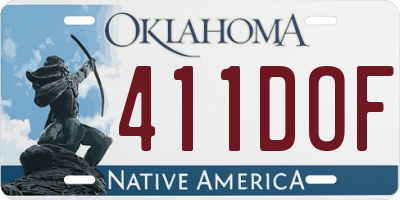 OK license plate 411DOF