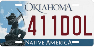 OK license plate 411DOL