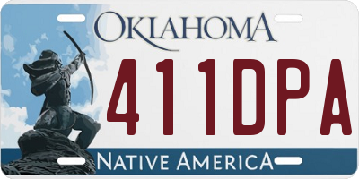 OK license plate 411DPA