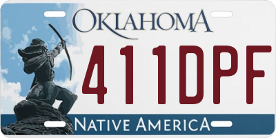 OK license plate 411DPF