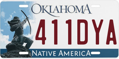 OK license plate 411DYA