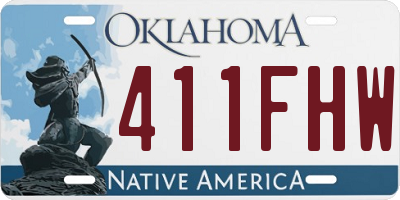 OK license plate 411FHW