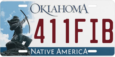 OK license plate 411FIB