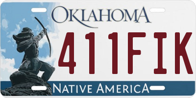 OK license plate 411FIK