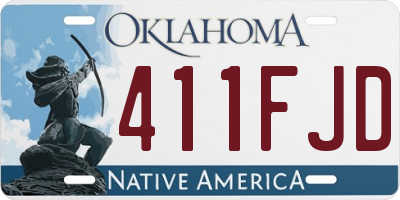 OK license plate 411FJD