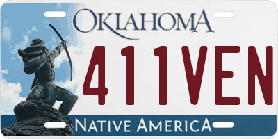 OK license plate 411VEN