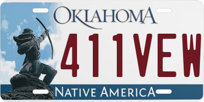 OK license plate 411VEW