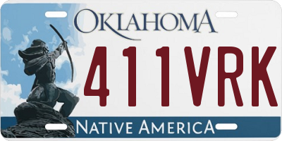OK license plate 411VRK