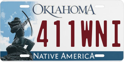 OK license plate 411WNI