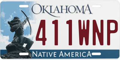 OK license plate 411WNP