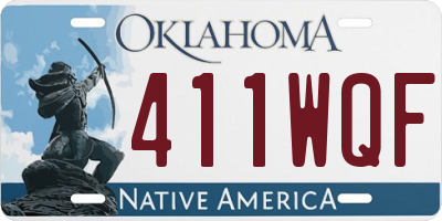 OK license plate 411WQF