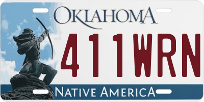 OK license plate 411WRN
