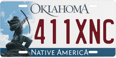 OK license plate 411XNC