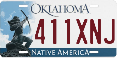 OK license plate 411XNJ