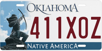OK license plate 411XOZ
