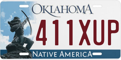 OK license plate 411XUP