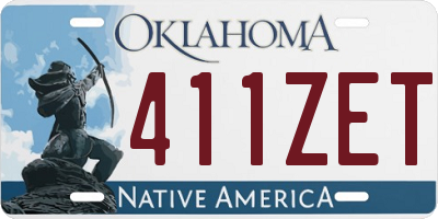 OK license plate 411ZET