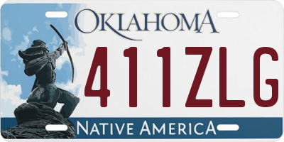 OK license plate 411ZLG