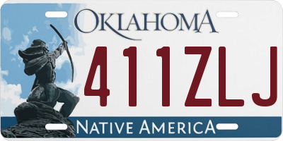 OK license plate 411ZLJ