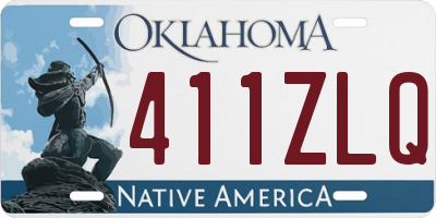 OK license plate 411ZLQ
