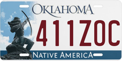 OK license plate 411ZOC