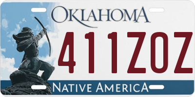 OK license plate 411ZOZ