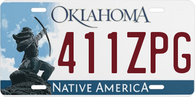 OK license plate 411ZPG