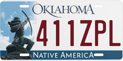 OK license plate 411ZPL