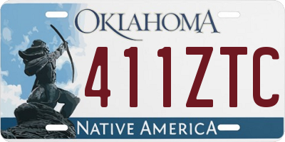 OK license plate 411ZTC