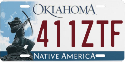 OK license plate 411ZTF