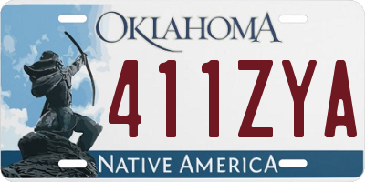 OK license plate 411ZYA
