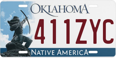OK license plate 411ZYC