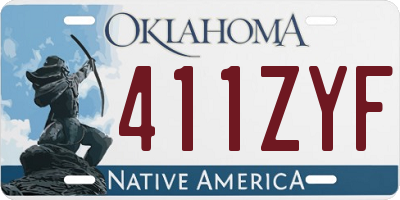 OK license plate 411ZYF