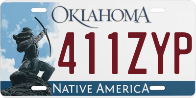 OK license plate 411ZYP