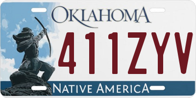 OK license plate 411ZYV