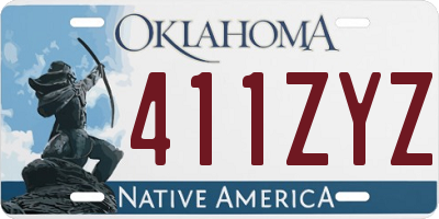 OK license plate 411ZYZ