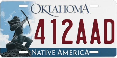 OK license plate 412AAD