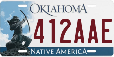 OK license plate 412AAE