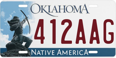 OK license plate 412AAG