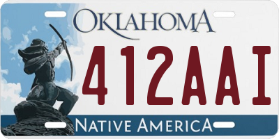 OK license plate 412AAI