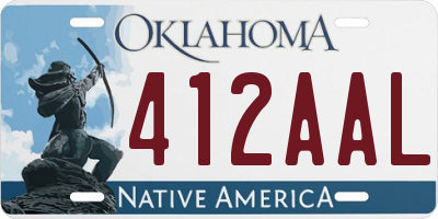 OK license plate 412AAL