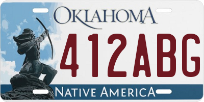 OK license plate 412ABG