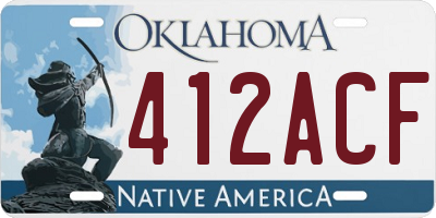 OK license plate 412ACF