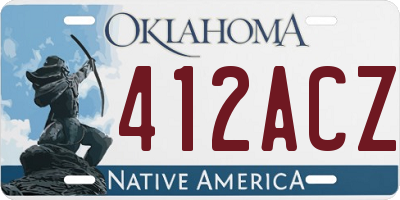 OK license plate 412ACZ